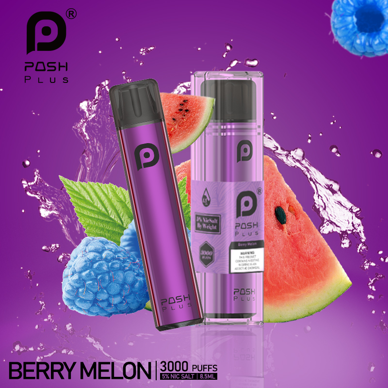Posh Plus 3000 Puff Device - Berry Melon (Sleeve of 5) 1 Berry Melon