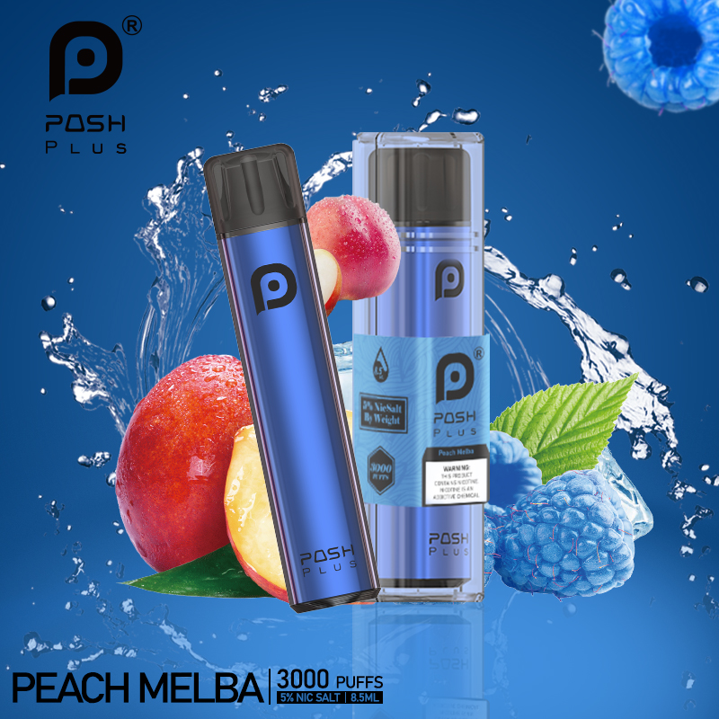 Posh Plus 3000 Puff Device - Peach Melba (Sleeve of 5) 1 Peach Melba