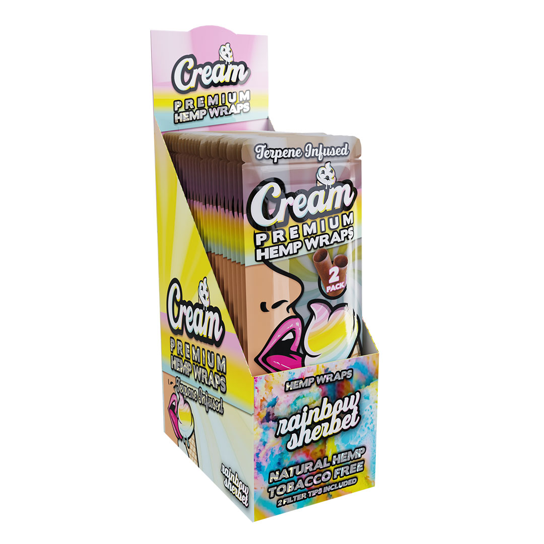 Rainbow Sherbert Terpene Infused Hemp Wrap Display Box (Sleeve of 25) 1 Rainbow Sherbert5