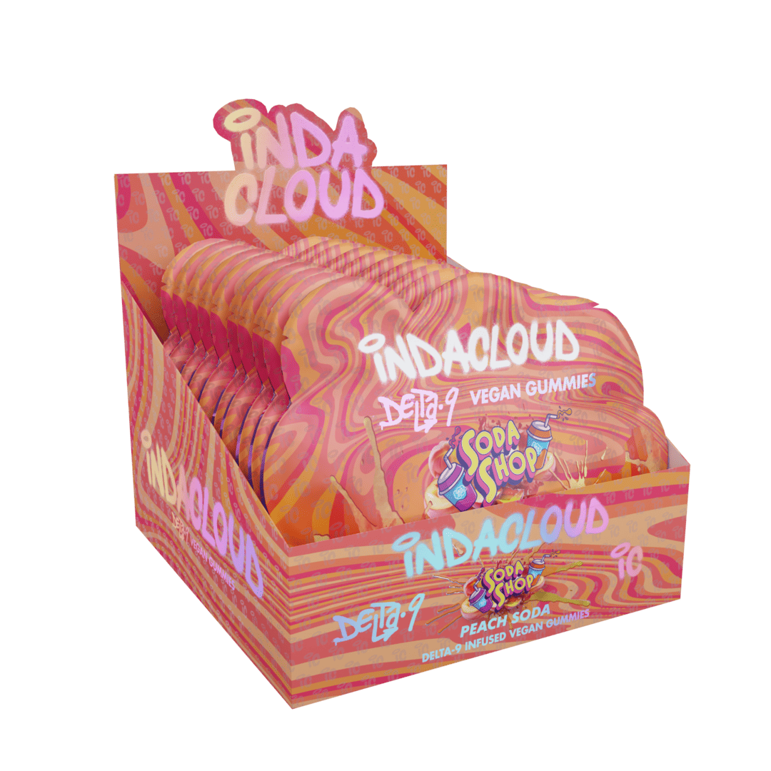 Indacloud Funta D9 Gummies - Peach (Sleeve of 10) 1 FuntaPeachDisplayFin