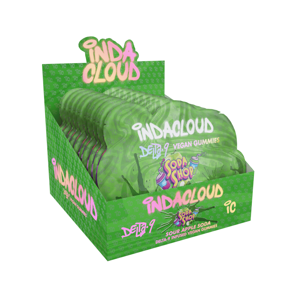 Indacloud Funta D9 Gummies - Sour Apple (Sleeve of 10) 1 sour apple soda
