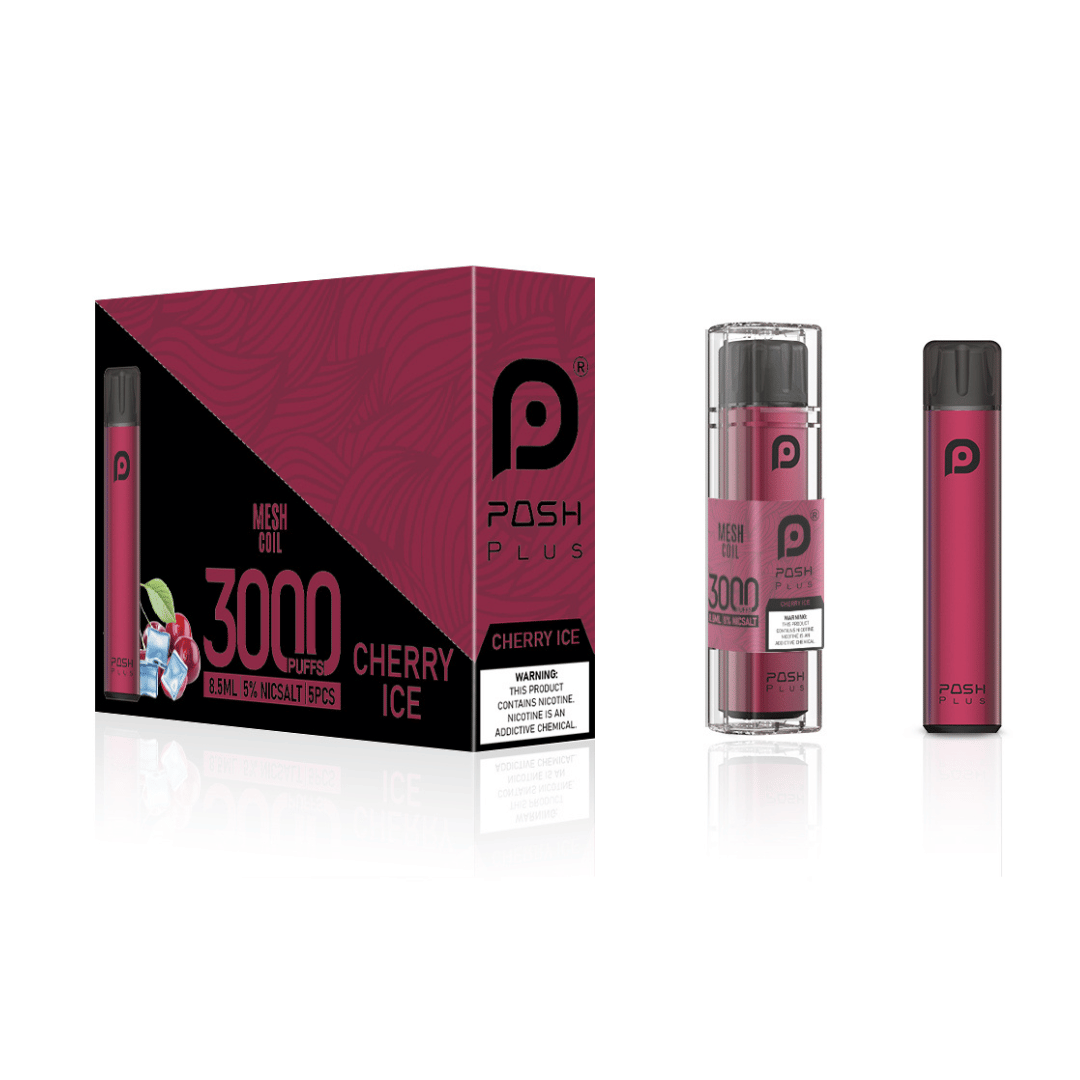 Posh Plus 3000 Puff Device - Cherry Ice (Sleeve of 5) 1 Cherry Ice