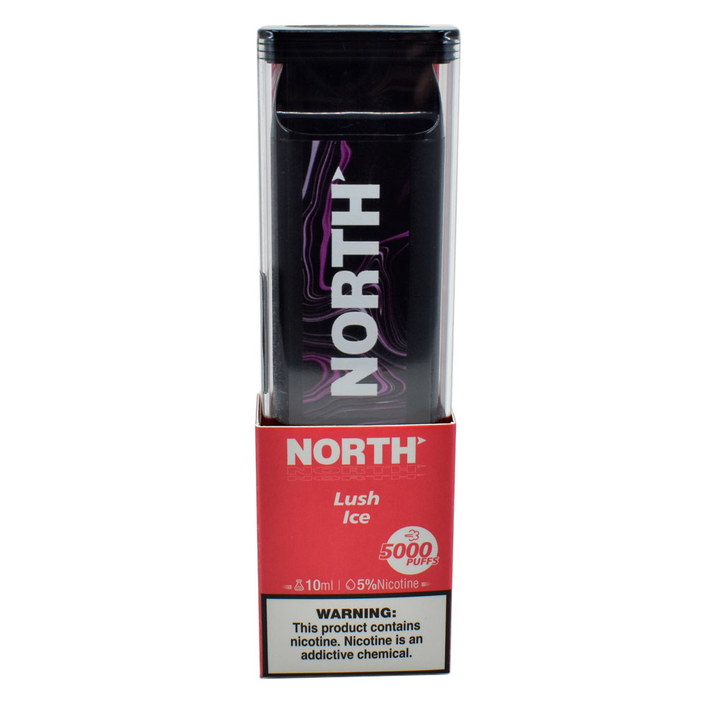 North 10ML 5000 Puff Rechargeable Disposable Vape - Lush Ice (Sleeve of 10) 1 North 10ML 5000 PuffsRechargeable Disposable Vape Device With Mesh Coil E liquid Battery Indicator lush ice