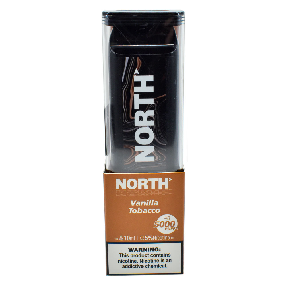North 10ML 5000 Puff Rechargeable Disposable Vape - Vanilla Tobacco (Sleeve of 10) 1 North 10ML 5000 PuffsRechargeable Disposable Vape Device With Mesh Coil E liquid Battery Indicator vanilla tobacco