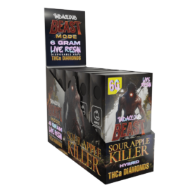 Beast Mode 6G THCa Diamonds Disposable Vape - Sour Apple Killer (Sleeve of 5) 3 sour killer display