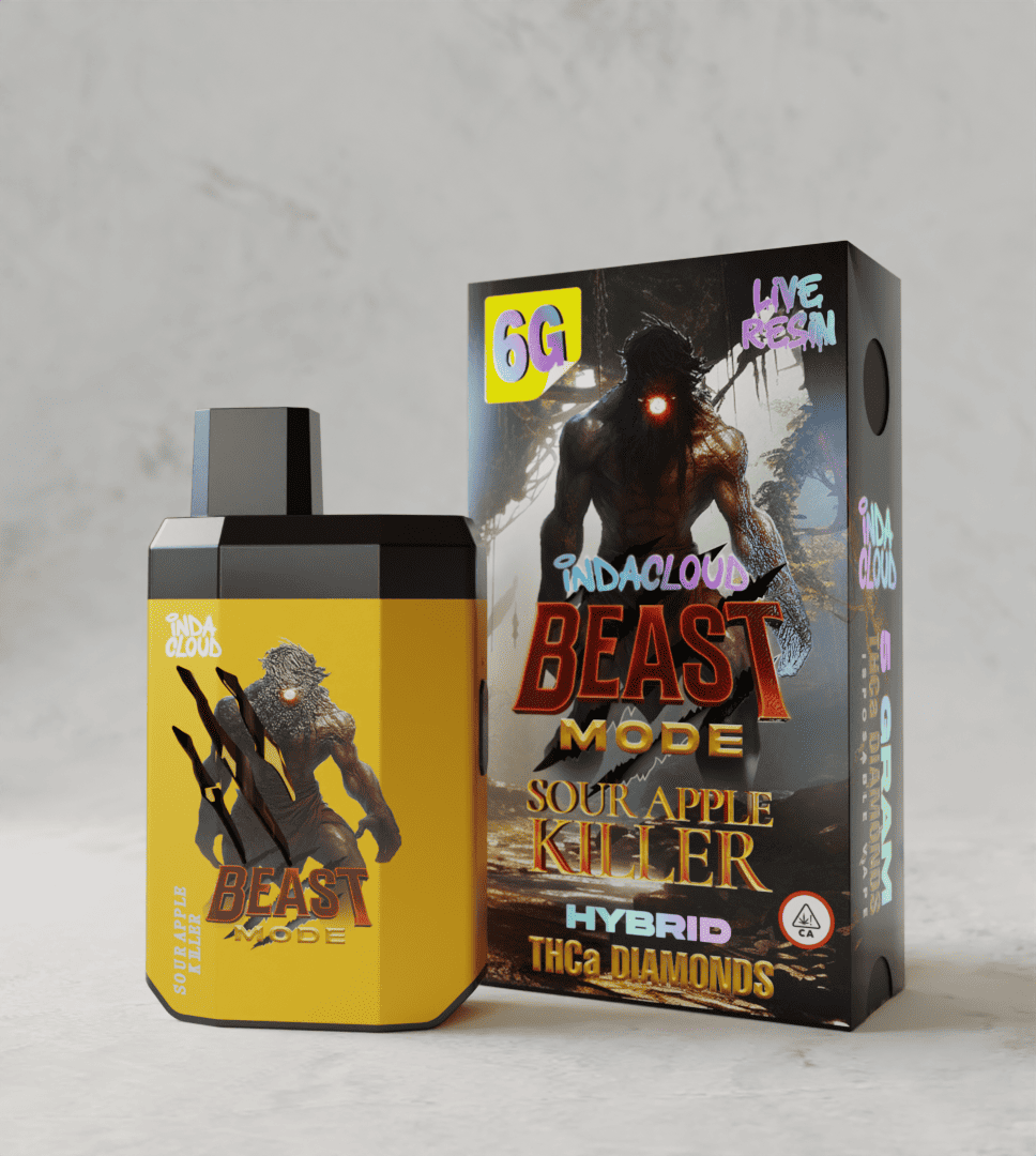Beast Mode 6G THCa Diamonds Disposable Vape - Sour Apple Killer (Sleeve of 5) 1 sourl kilpng