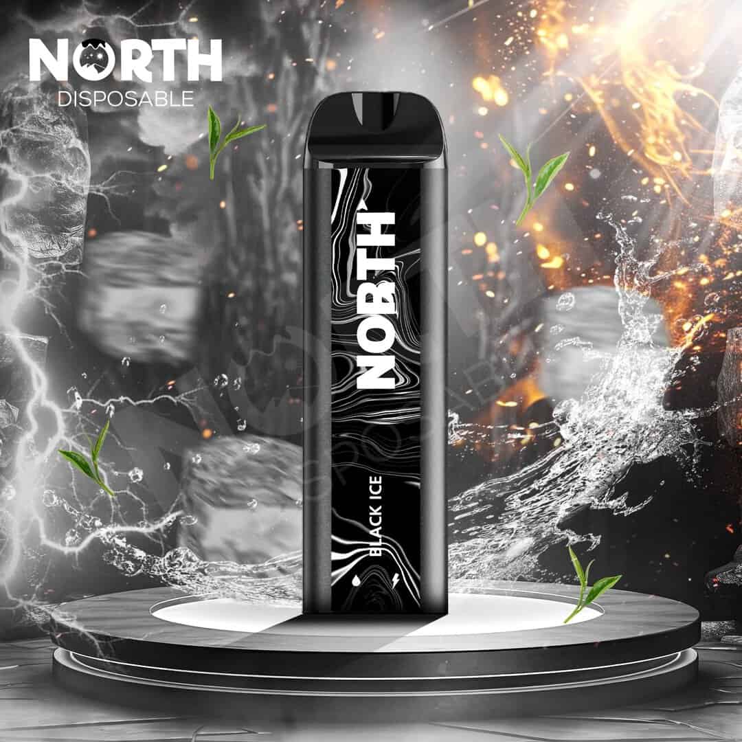 North 10ML 5000 Puff Rechargeable Disposable Vape - Black Ice (Sleeve of 10) 1 North5000DisposableBlackice 1