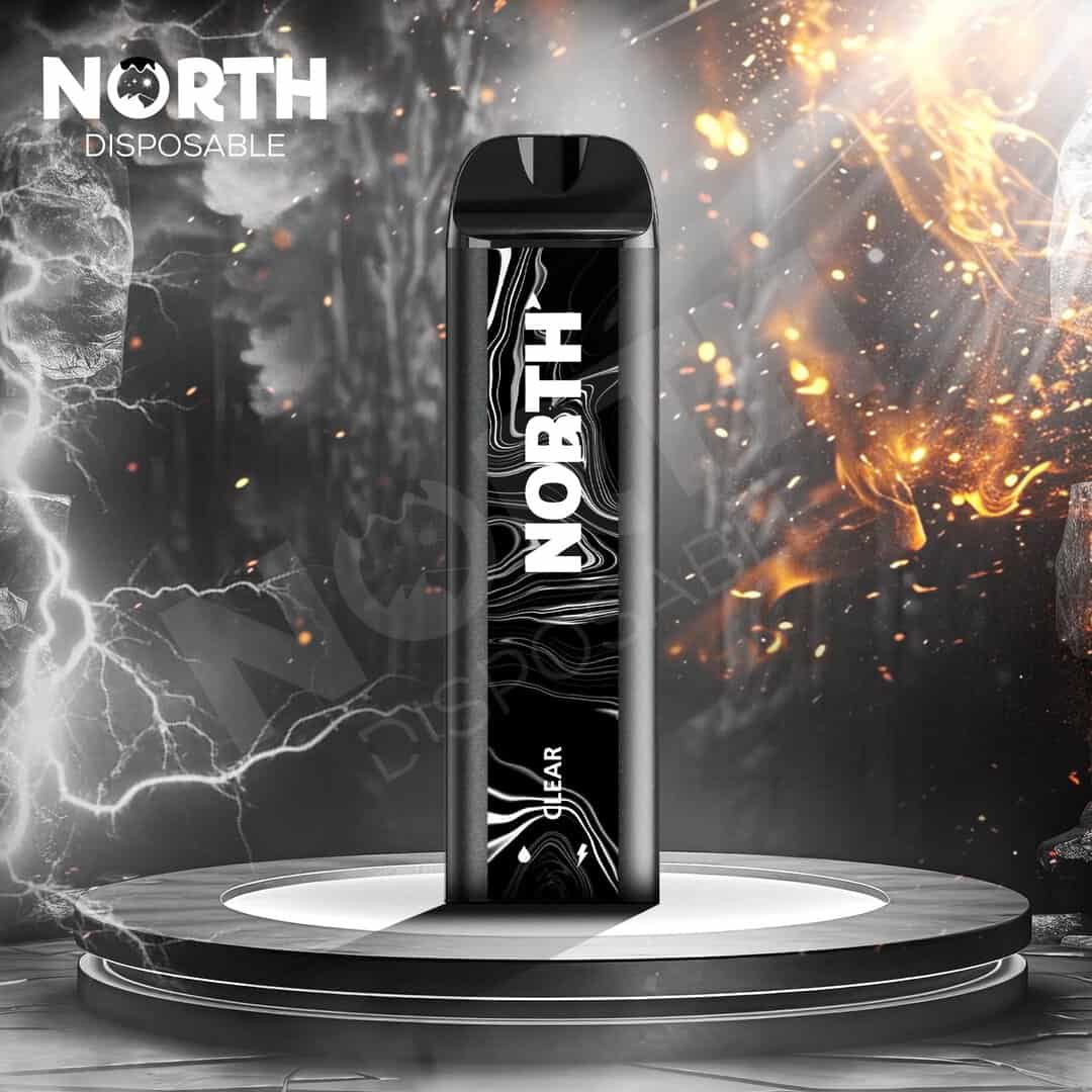 North 10ML 5000 Puff Rechargeable Disposable Vape - Clear (Sleeve of 10) 1 North5000DisposableClear