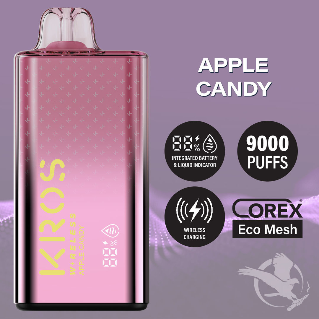 KROS Wireless 17ML 9000 Puffs Disposable Vape - Apple Candy (Sleeve of 10) 1 KROS4 APPLE CANDY