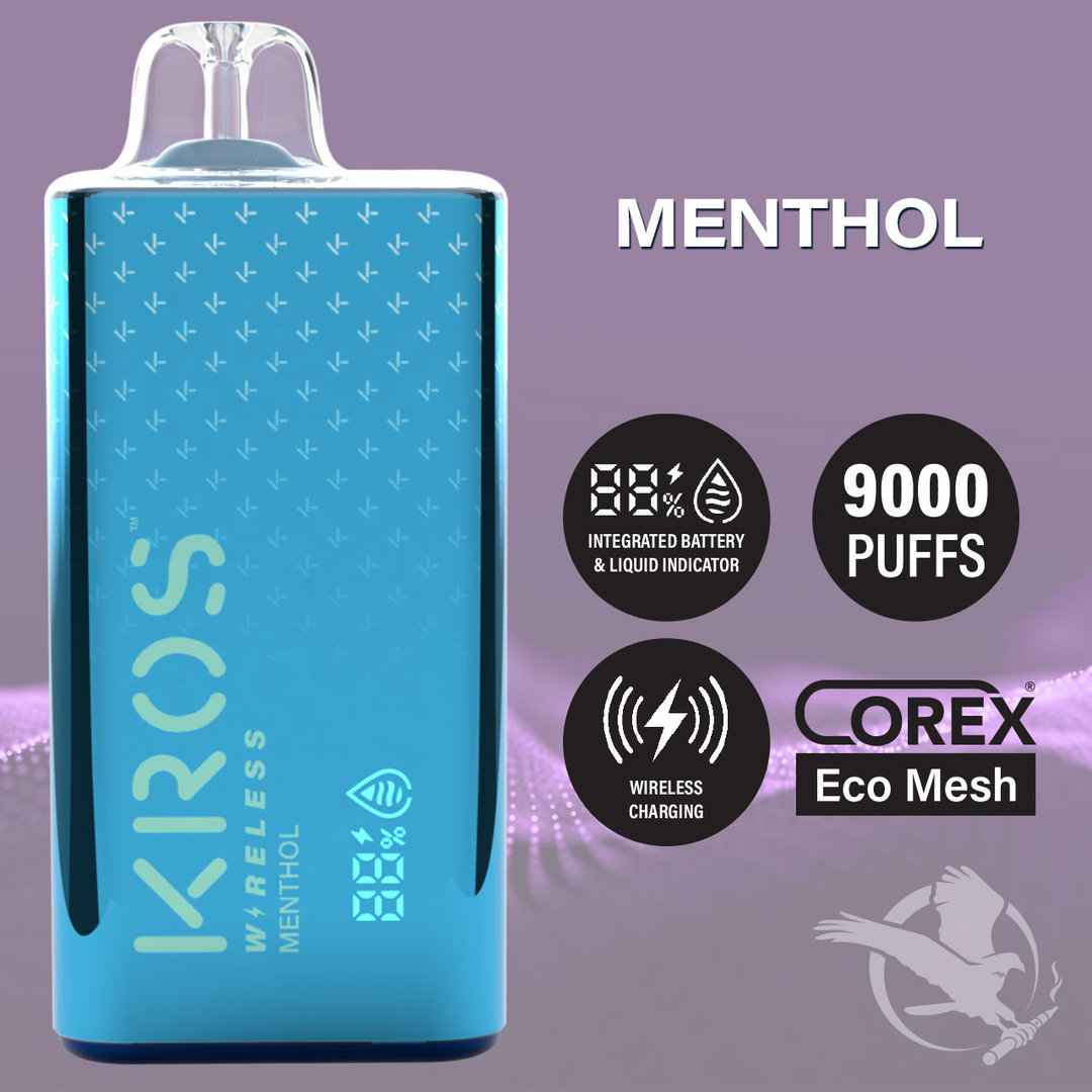 KROS Wireless 17ML 9000 Puffs Disposable Vape - Menthol (Sleeve of 10) 1 KROS4 MENTHOL