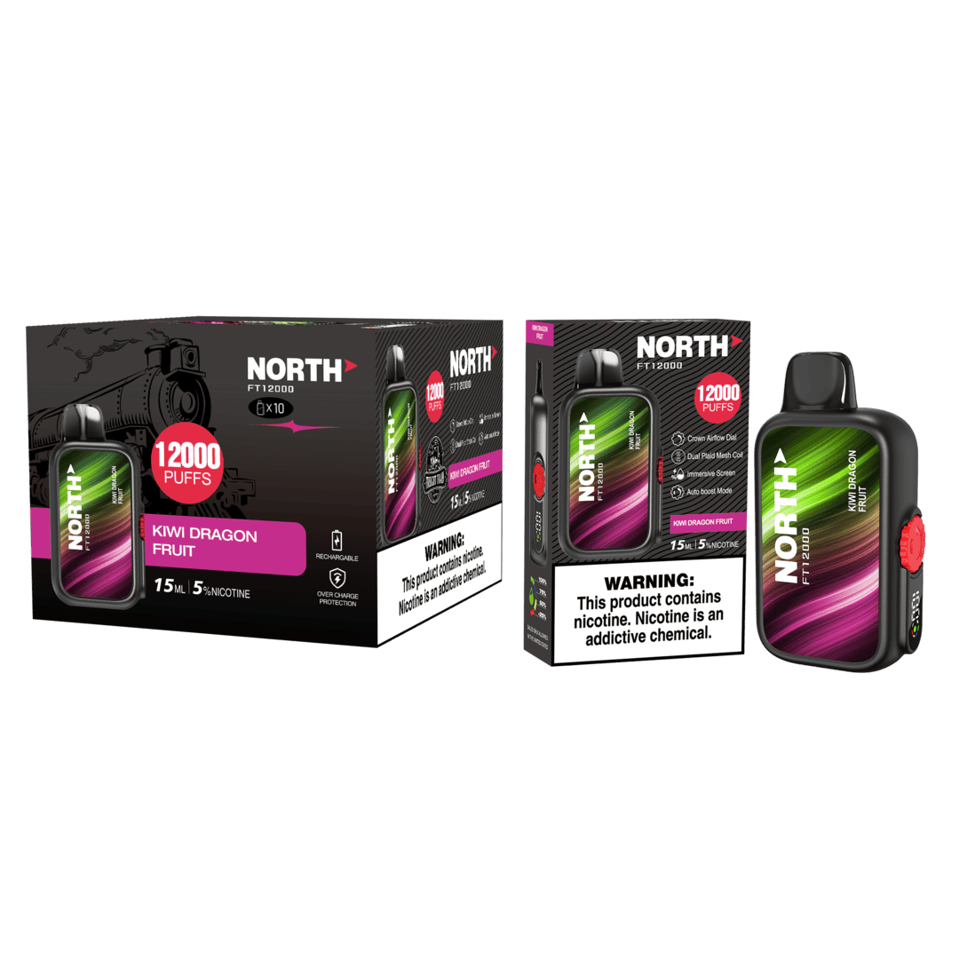 North FT12000 15ML 12000 Puffs Nicotine Vape - Kiwi Dragon Fruit (Sleeve of 10) 1 Kiwi Dragon Fruit