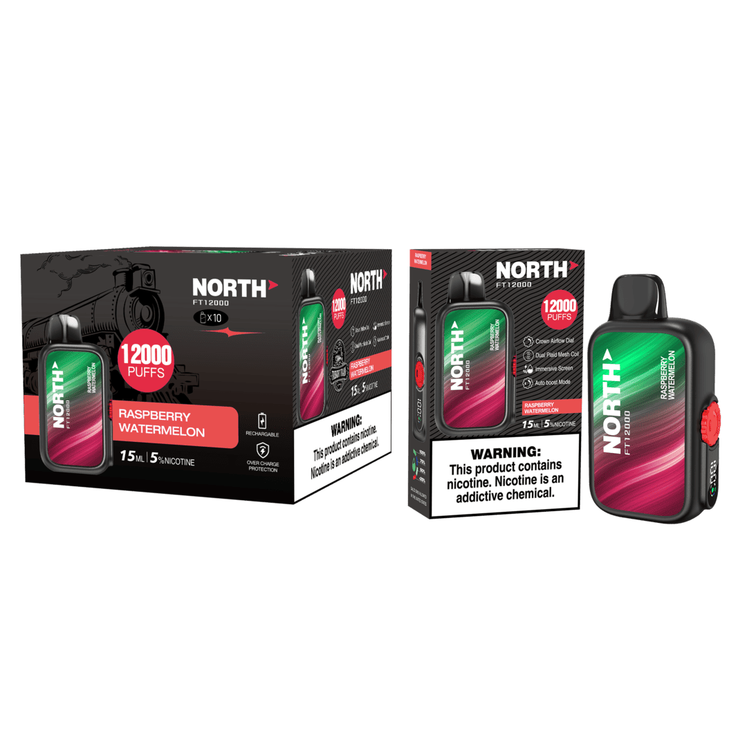 North FT12000 15ML 12000 Puffs Nicotine Vape - Raspberry Watermelon (Sleeve of 10) 1 Raspberry Watermelon