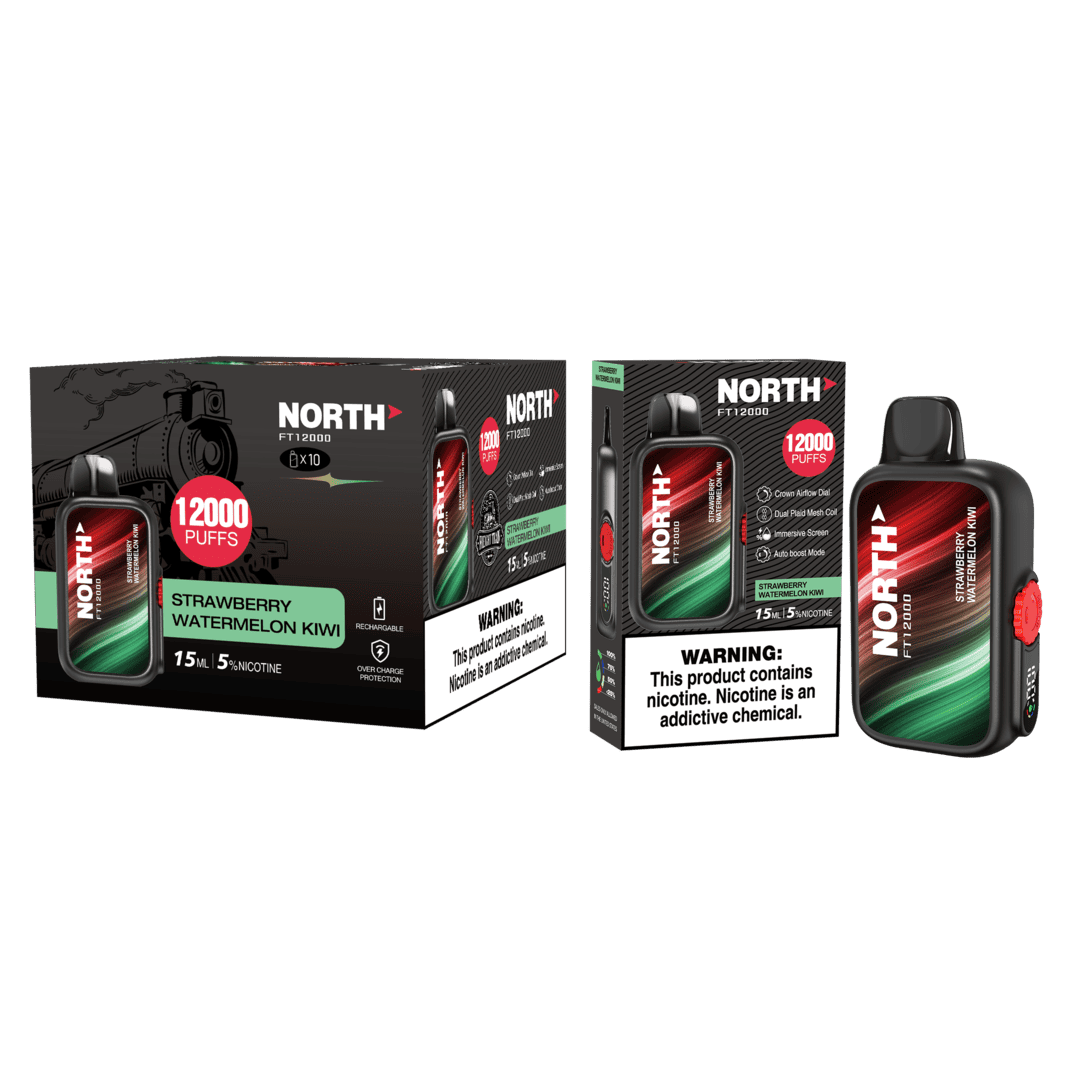 North FT12000 15ML 12000 Puffs Nicotine Vape - Strawberry Watermelon Kiwi (Sleeve of 10) 1 Strawberry Watermelon Kiwi