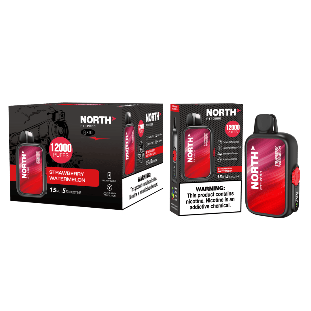 North FT12000 15ML 12000 Puffs Nicotine Vape - Strawberry Watermelon (Sleeve of 10) 1 Strawberry Watermelon