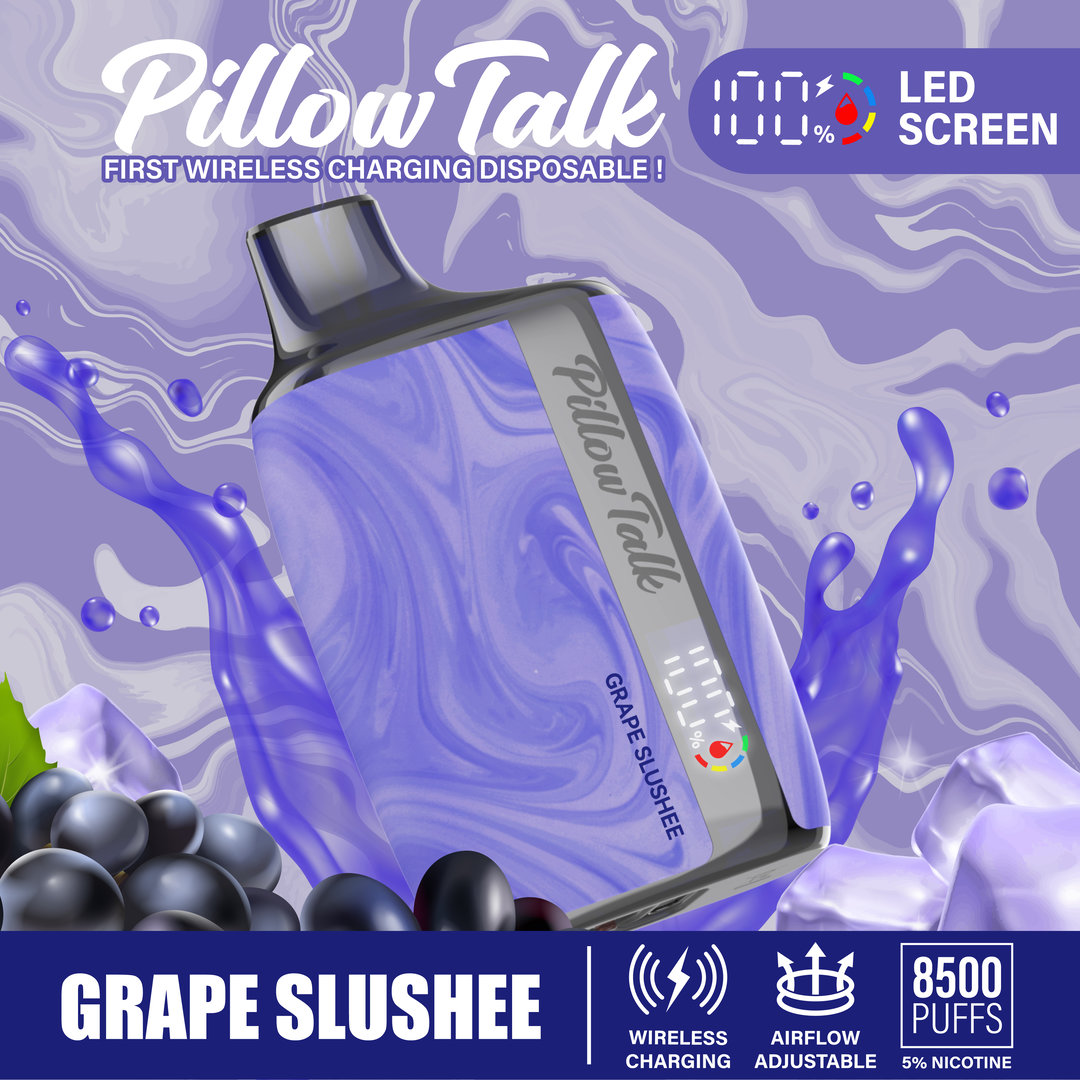 Pillow Talk 13ML 8500 Puffs Disposable Vape - Grape Slushie (Sleeve of 10) 1 Grape slushy