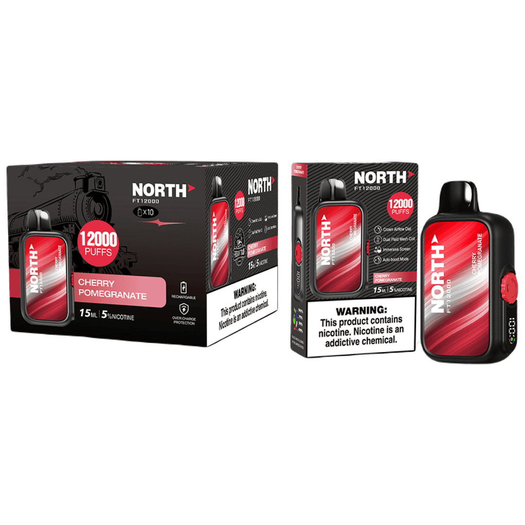 North FT12000 15ML 12000 Puffs Nicotine Vape - Cherry Pomegranate (Sleeve of 10) 1 North FT12000 Cherry Pomegranate Wholesale 83783