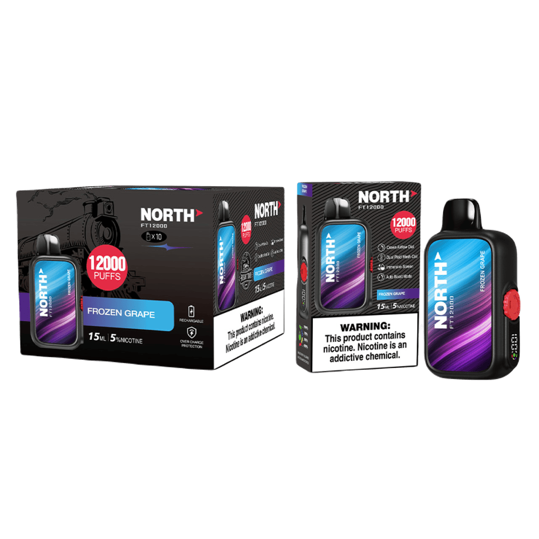 North FT12000 15ML 12000 Puffs Nicotine Vape - Frozen Grape (Sleeve of 10) 1 North FT12000 frozen grape wholesale 70537