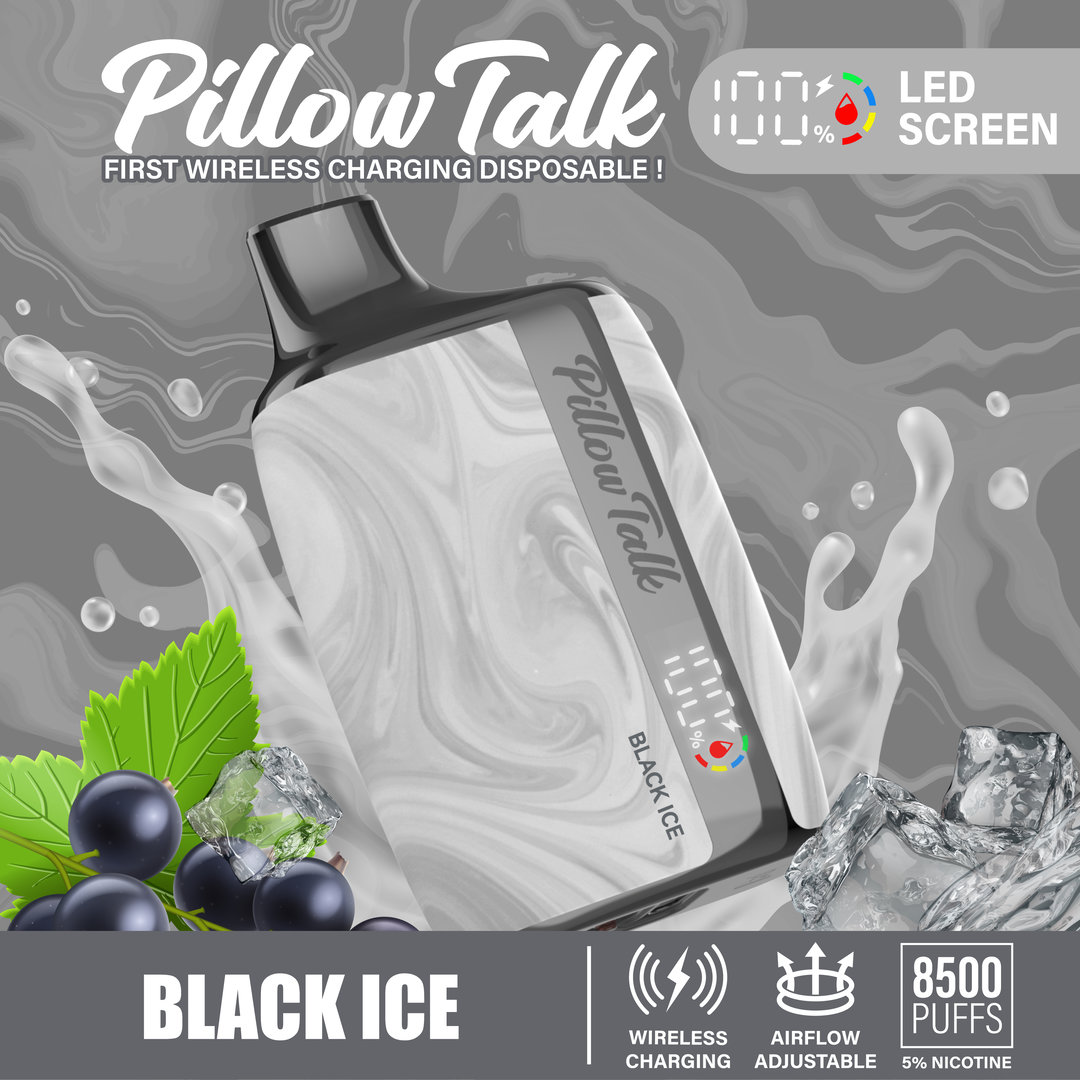 Pillow Talk 13ML 8500 Puffs Disposable Vape - Black Ice (Sleeve of 10) 1 black ice