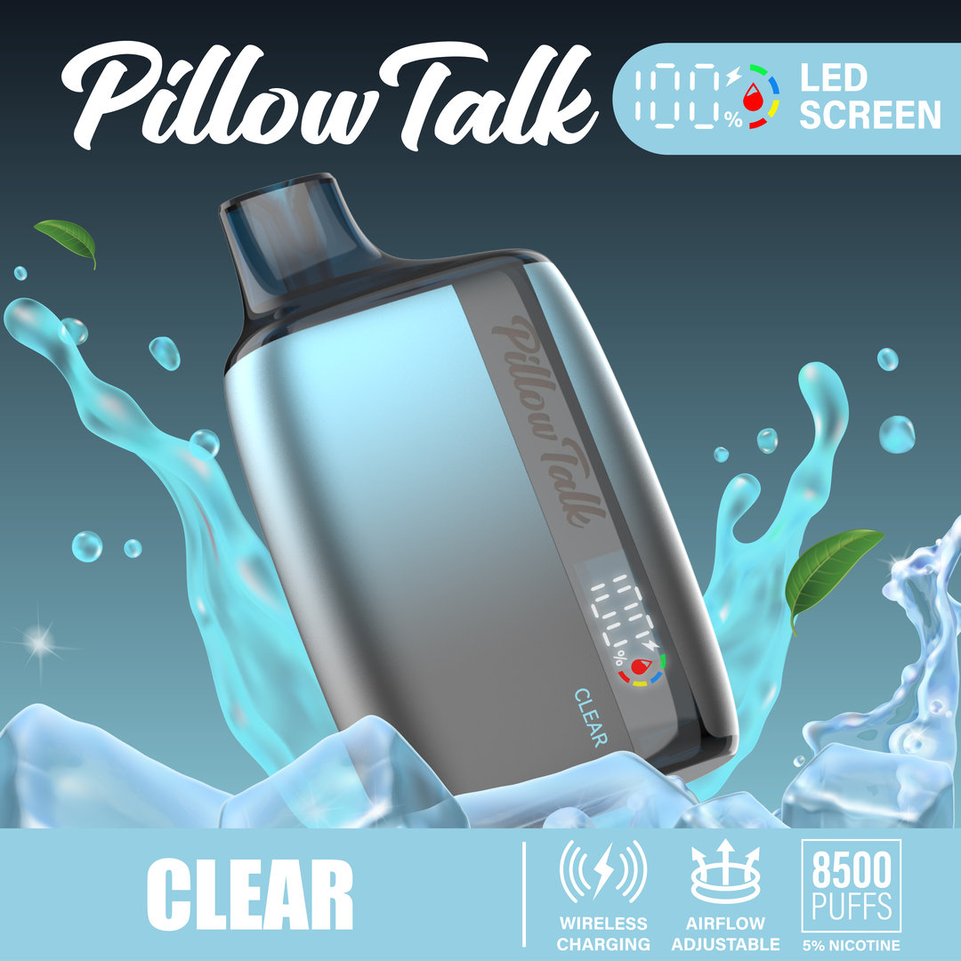 Pillow Talk 13ML 8500 Puffs Disposable Vape - Clear (Sleeve of 10) 1 clear 2