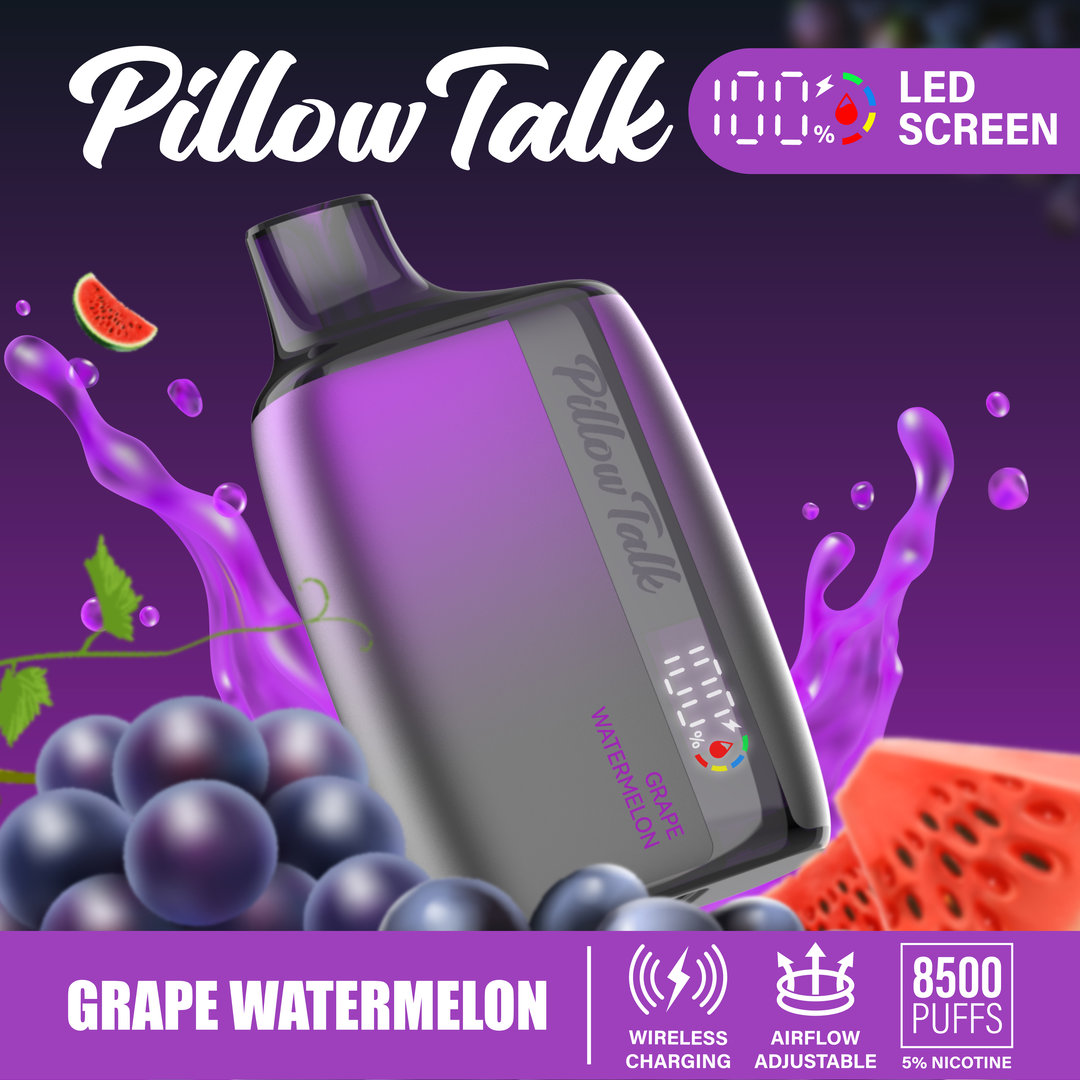 Pillow Talk 13ML 8500 Puffs Disposable Vape - Grape Watermelon (Sleeve of 10) 1 grape watermelon 2
