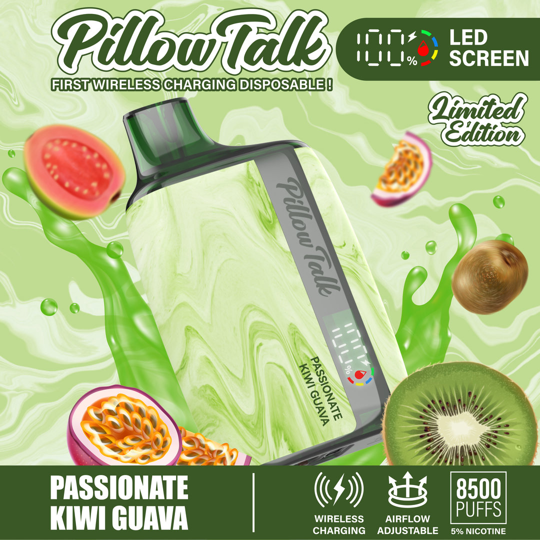 Pillow Talk 13ML 8500 Puffs Disposable Vape - Passionate Kiwi Guava (Sleeve of 10) 1 passionate kiwi guava