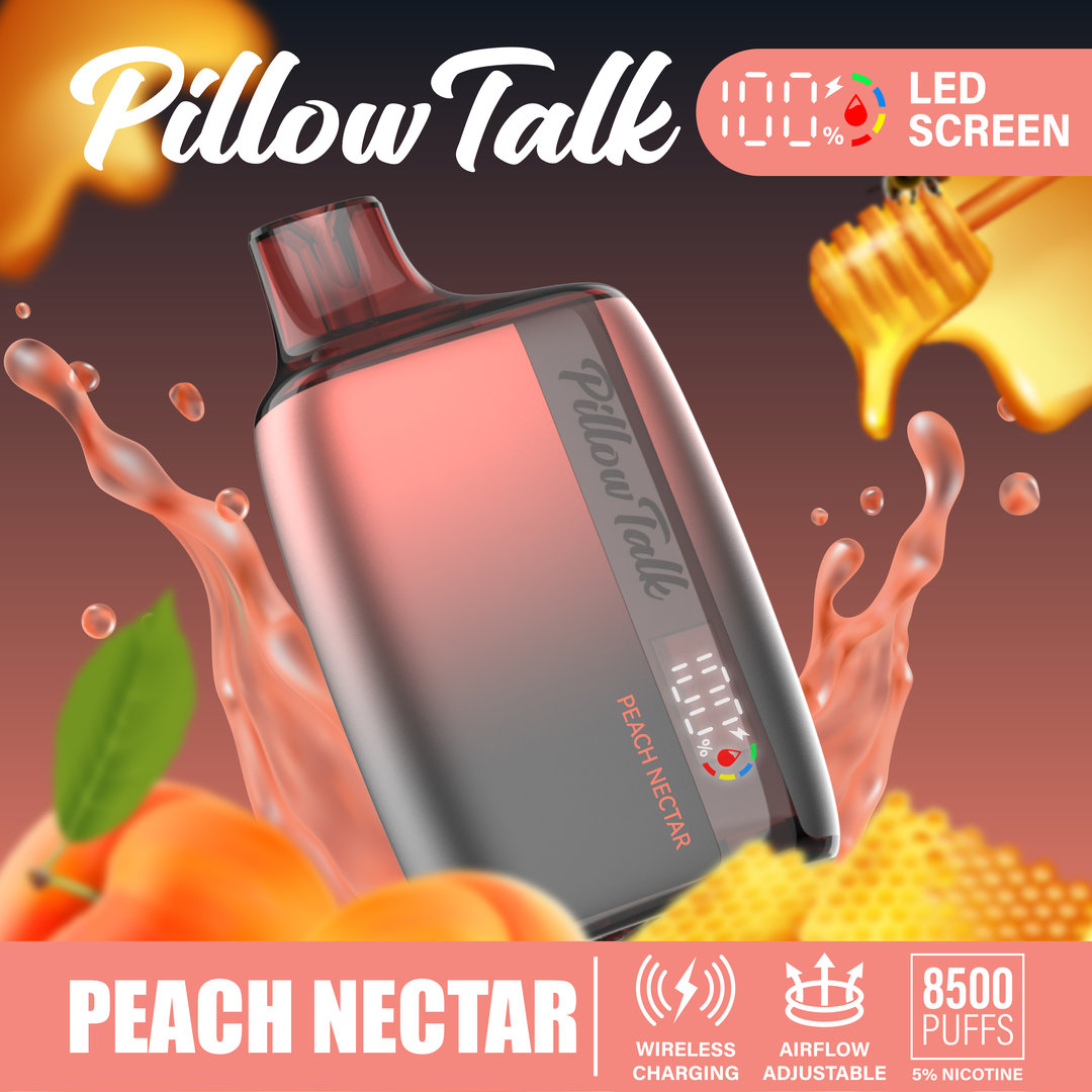 Pillow Talk 13ML 8500 Puffs Disposable Vape - Peach Nectar (Sleeve of 10) 1 peach nectar 2