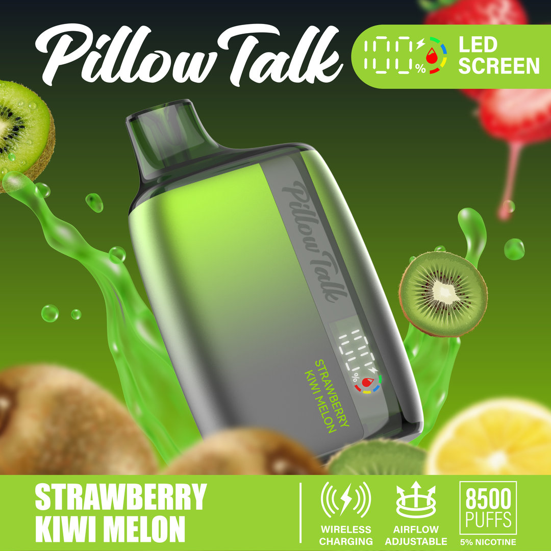 Pillow Talk 13ML 8500 Puffs Disposable Vape - Strawberry Kiwi Melon (Sleeve of 10) 1 strawberry kiwi melon 2