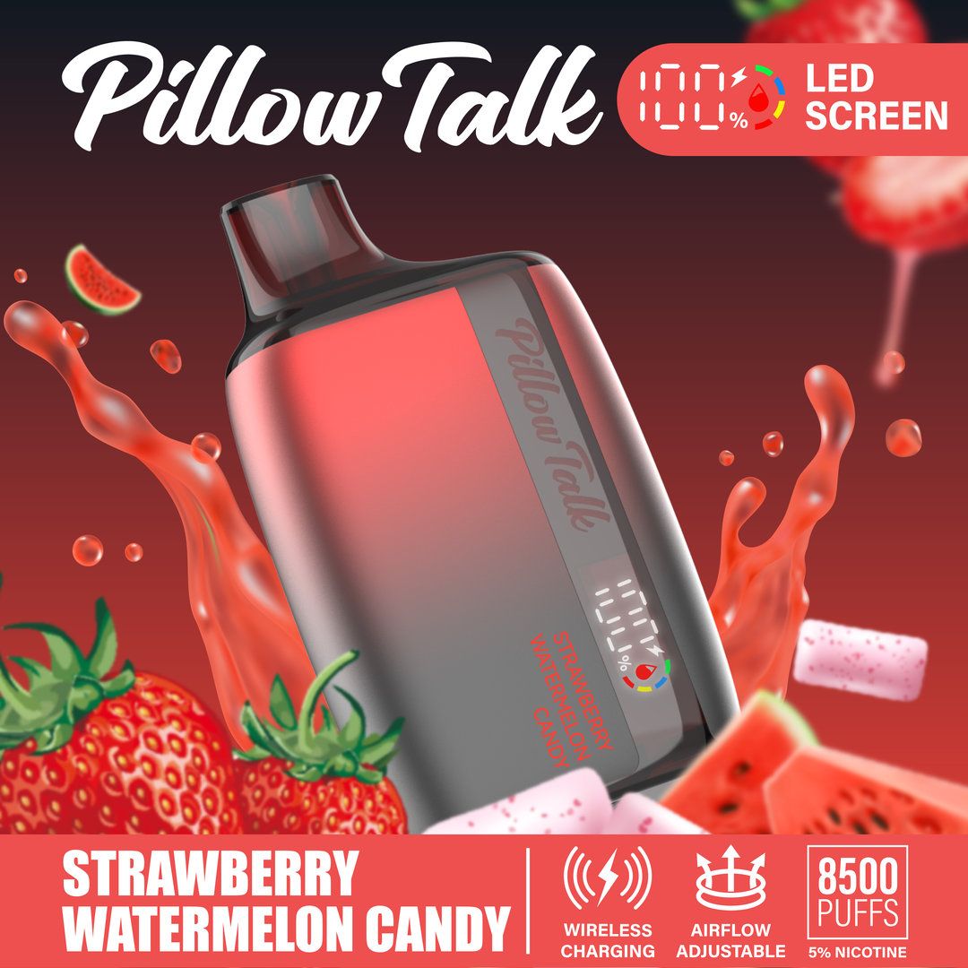 Pillow Talk 13ML 8500 Puffs Disposable Vape - Strawberry Watermelon Candy (Sleeve of 10) 1 strawberry watermelon candy 2