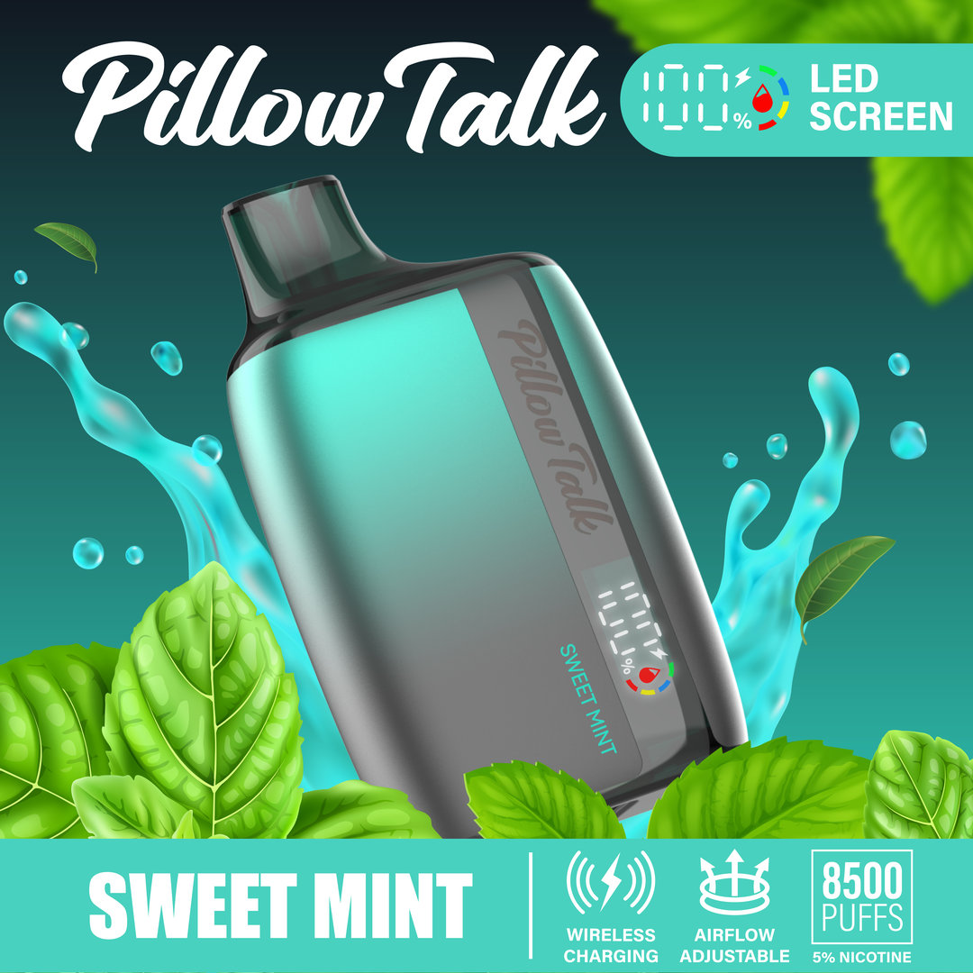 Pillow Talk 13ML 8500 Puffs Disposable Vape - Sweet Mint (Sleeve of 10) 1 sweet mint 1
