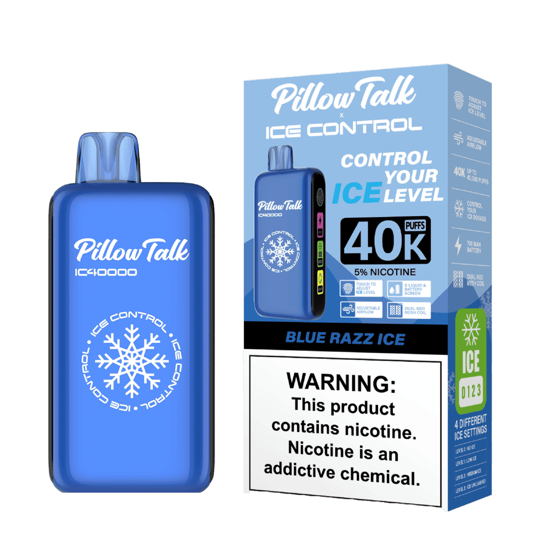 Pillow Talk Ice Control 40k Puffs Disposable Vape - Blue Razz Ice (Sleeve of 5) 1 Blue Razz Ice