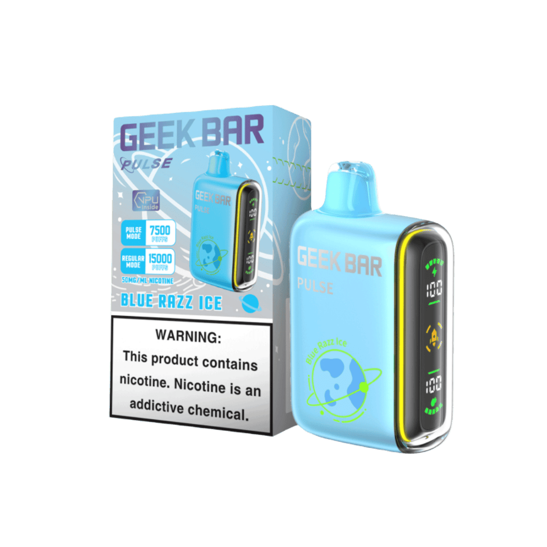 Geek Bar Pulse Disposable Vape - Blue Razz Ice (Sleeve of 5) 1 GeekBarPulseBox Blue Raz Ice
