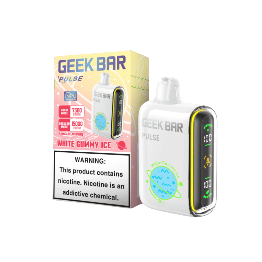 Geek Bar Pulse Disposable Vape - White Gummy Ice (Sleeve of 5) 1 GeekBarPulseBox White Gummy Ice