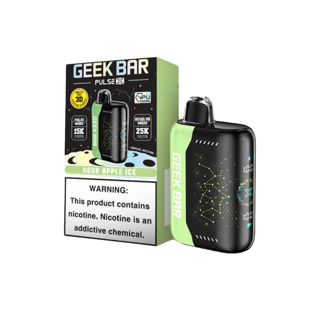 Geek Bar Pulse X Disposable Vape - Sour Apple Ice (Sleeve of 5) 1 PulseX SourAppleIce