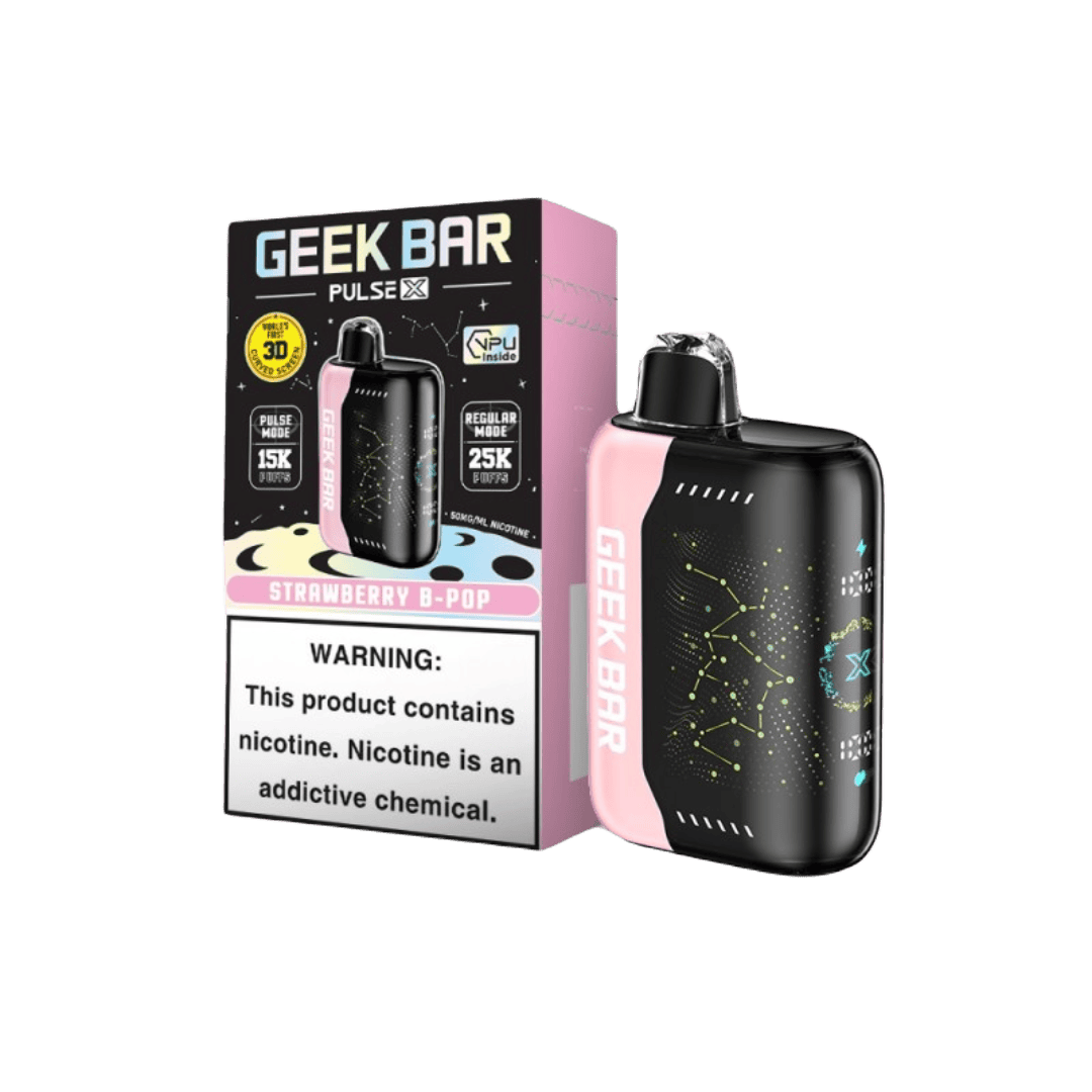 Geek Bar Pulse X Disposable Vape - Strawberry B-Pop (Sleeve of 5) 1 PulseX StrawberryB Pop