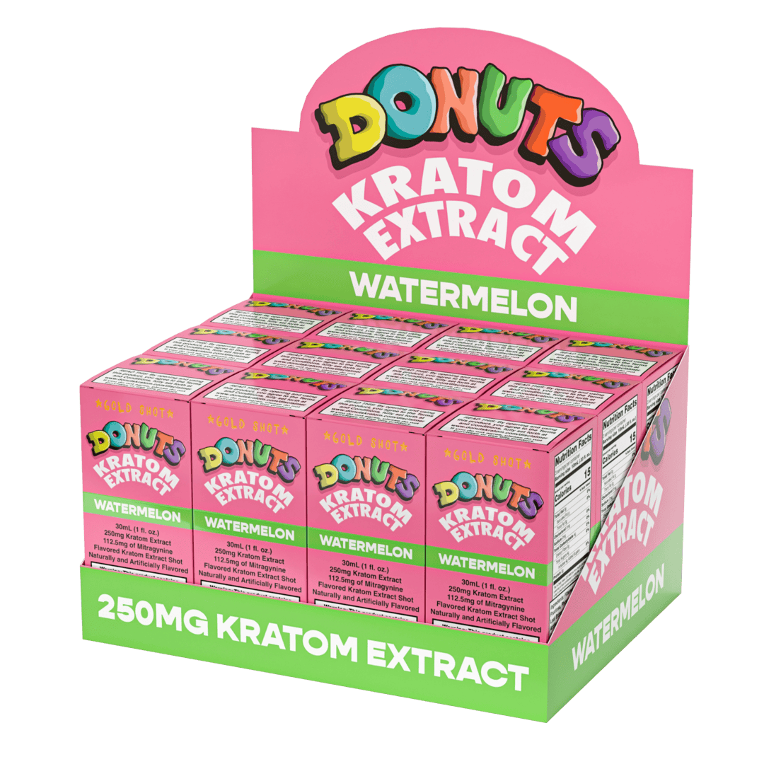 Donuts Kratom Extract 250MG Shot - Watermelon (Sleeve of 12) 1 Watermelon 12Pack
