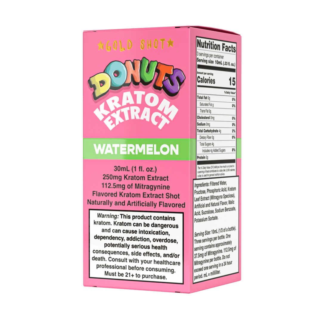 Donuts Kratom Extract 250MG Shot - Watermelon (Sleeve of 12) 2 Watermelon 250g